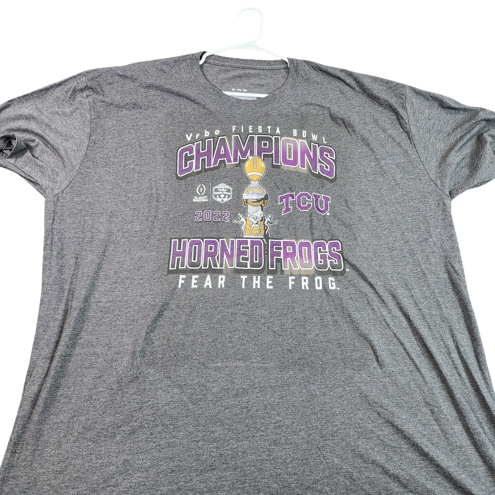 Tcu Horned Frogs Shirt Mens 3xl Gray Ncaa Football 2022 Fiesta Bowl Champs Tee